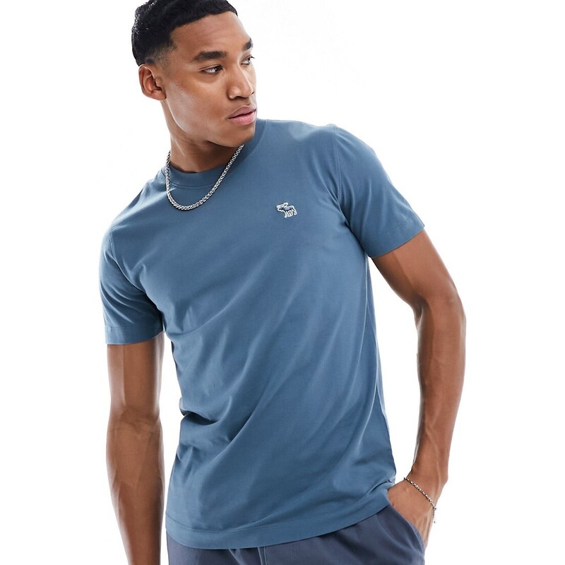 Abercrombie & Fitch - Elevated Icon - T-shirt blu medio con logo