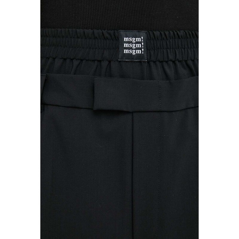 MSGM pantaloni in lana colore nero