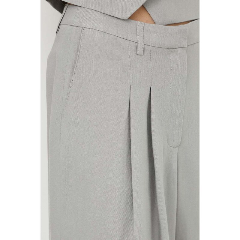 Herskind pantaloni in lino misto colore grigio