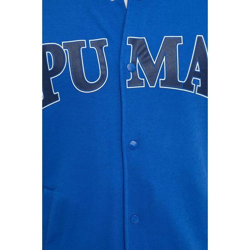Puma felpa SQUAD uomo colore blu navy con applicazione 586799