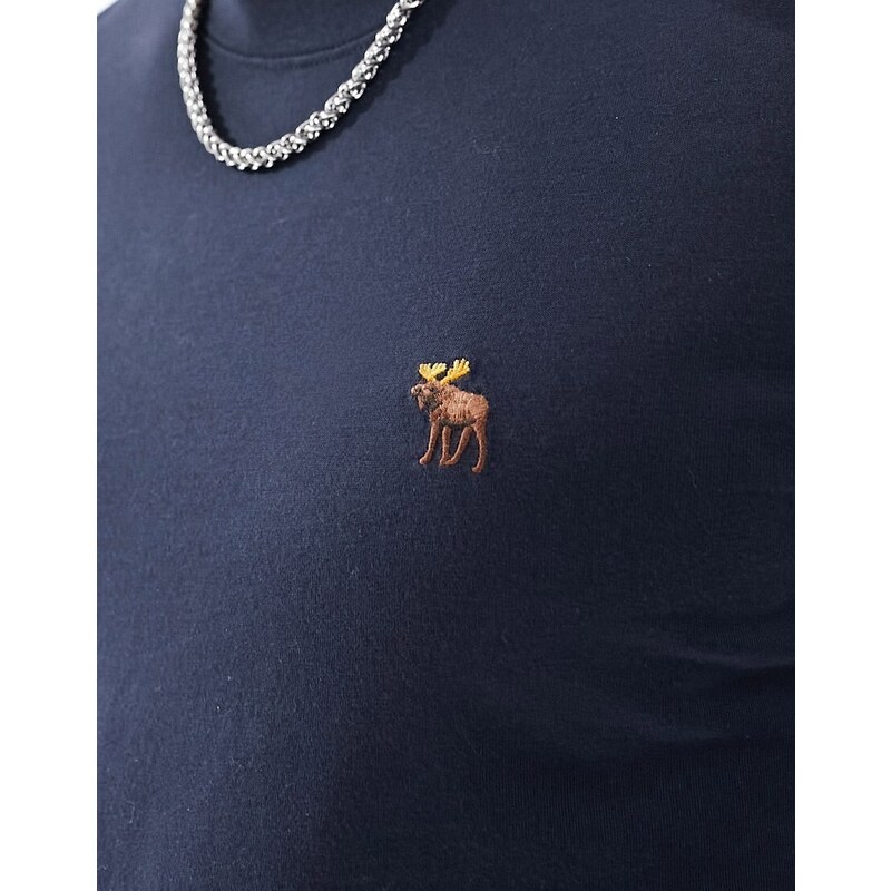 Abercrombie & Fitch - Lifelike Icon - T-shirt blu navy con logo