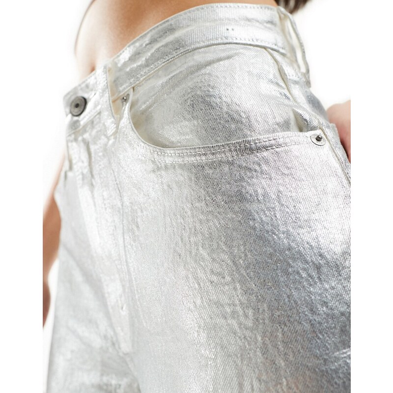 Abercrombie & Fitch - Curve Love - Jeans comodi anni '90 argento
