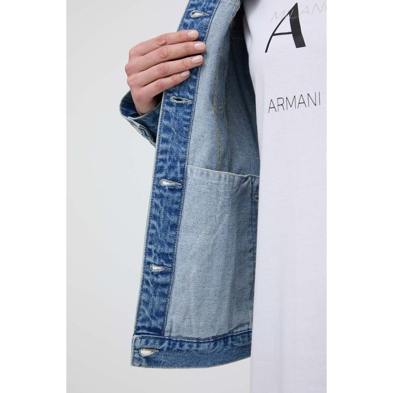 Armani Exchange giacca di jeans donna colore blu