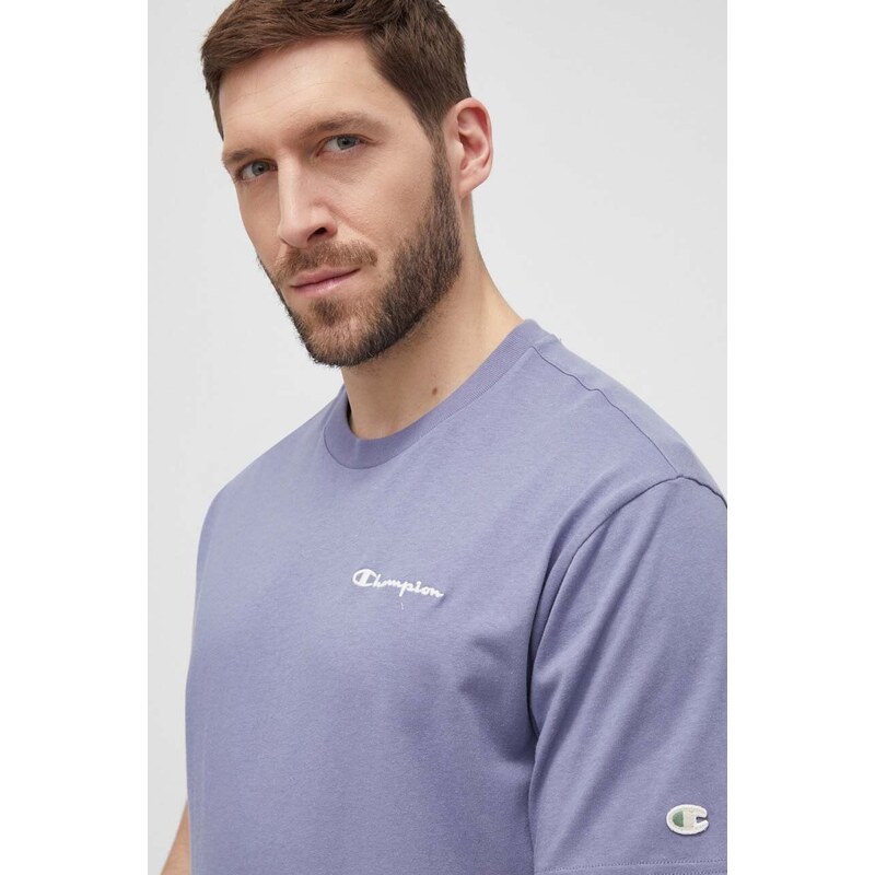 Champion t-shirt in cotone uomo colore violetto 219787