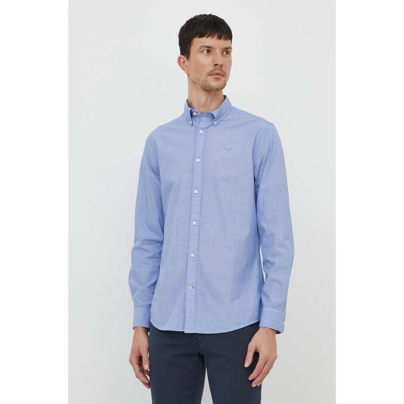 Barbour camicia in cotone uomo colore blu