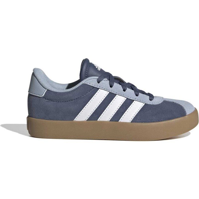 Sneakers blu e azzurre da ragazzo con strisce bianche adidas VL Court 3.0 K