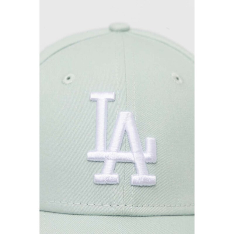New Era berretto da baseball in cotone colore turchese con applicazione LOS ANGELES DODGERS