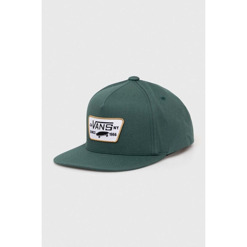 Vans berretto da baseball in cotone colore verde con applicazione