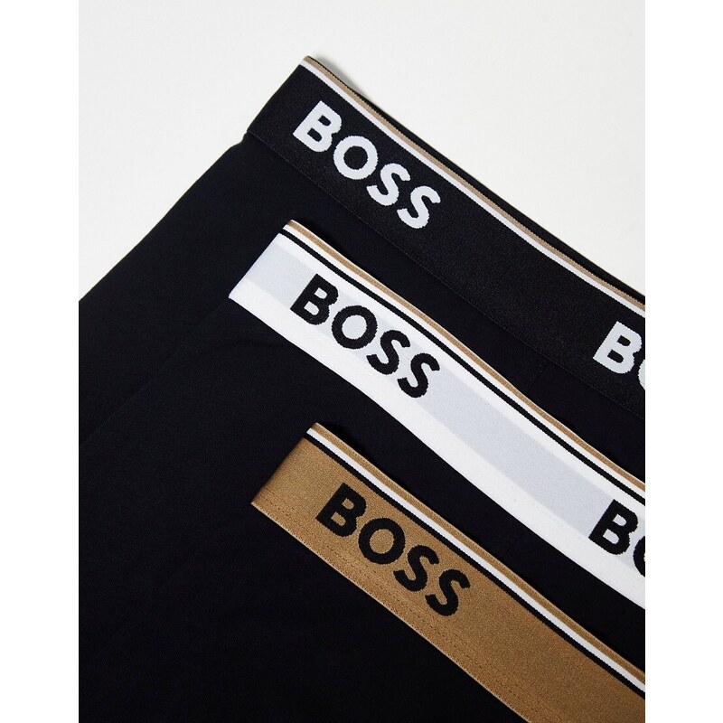 BOSS Bodywear - Power - Confezione da 3 paia di boxer aderenti neri-Nero