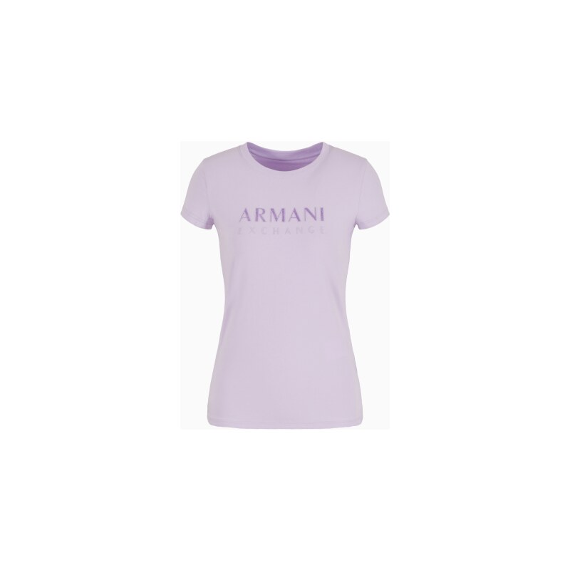 T-shirt lilla donna armani exchange slim fit in cotone organico stretch 3dyt48 s