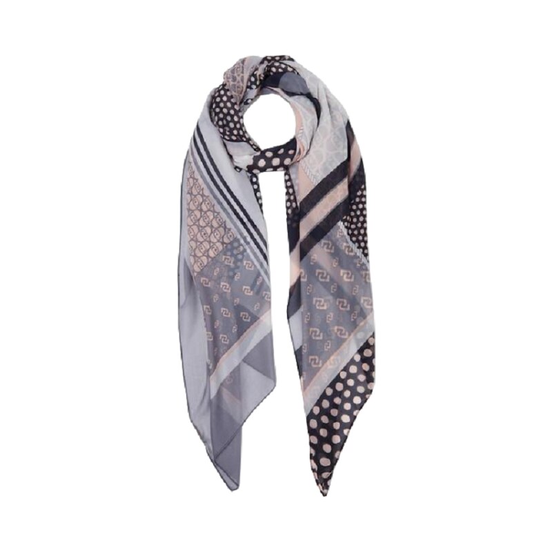 Foulard Liu Jo Fucsia 2F4094 - Stampa Grafica, Logo Monogram, 120x120 Cm In Poliestere - Foto 1