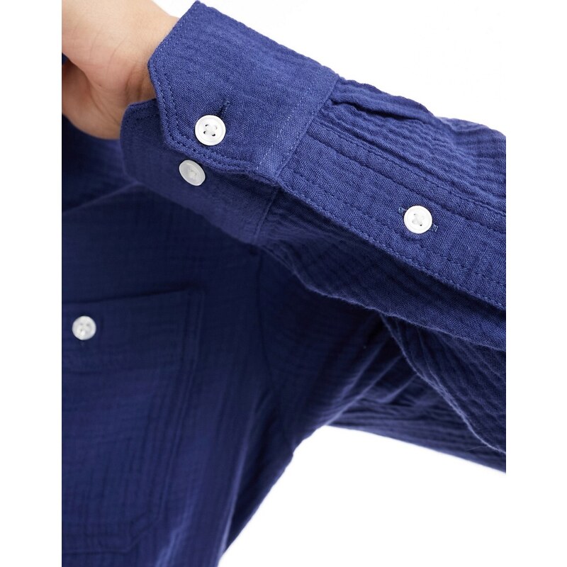 Lee - Leesure - Camicia in cotone blu medio