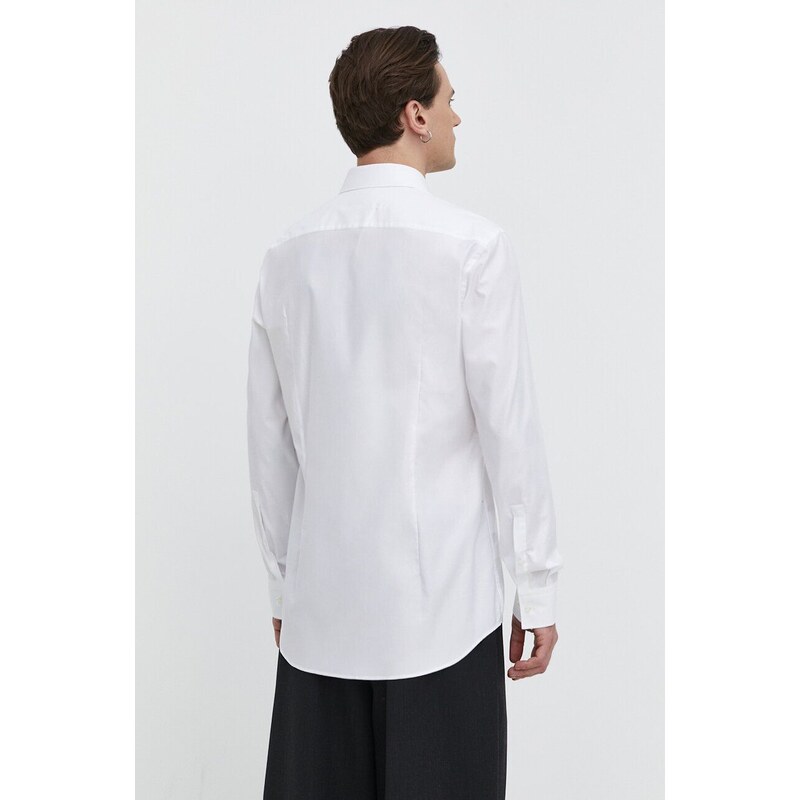 HUGO camicia in cotone uomo colore bianco