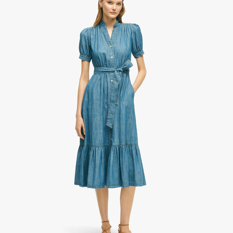 Brooks Brothers Blue Cotton Dress - female Vestiti e Gonne Denim 6