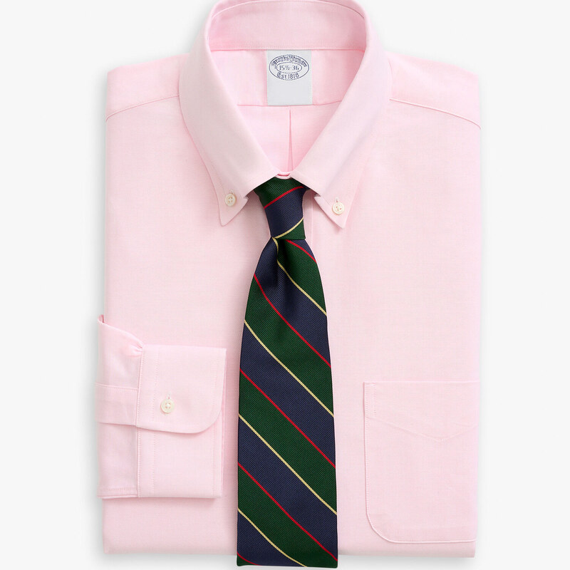Brooks Brothers Camicia rosa regular fit Oxford con collo button-down - male Camicie eleganti Rosa 17H