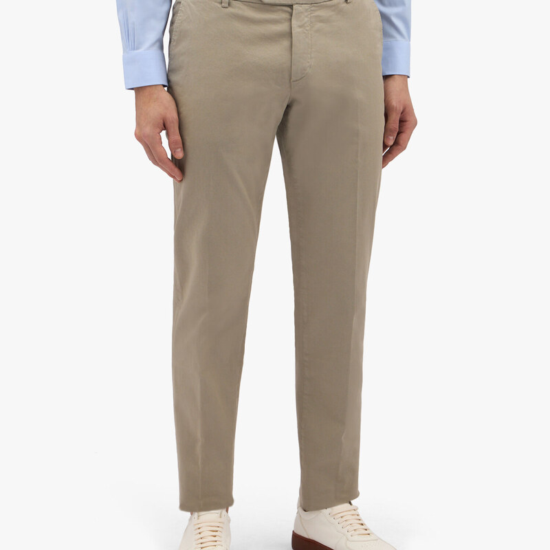Brooks Brothers Pantalone chino khaki in cotone elasticizzato - male Pantaloni casual Khaki 30
