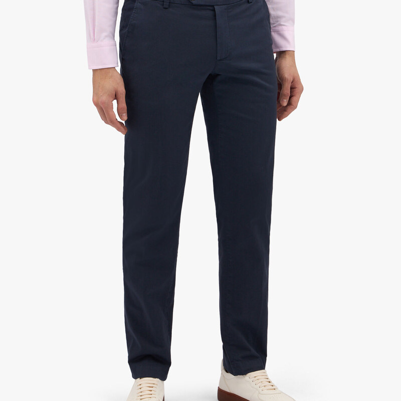 Brooks Brothers Pantalone chino navy in cotone elasticizzato - male Pantaloni casual Navy 32
