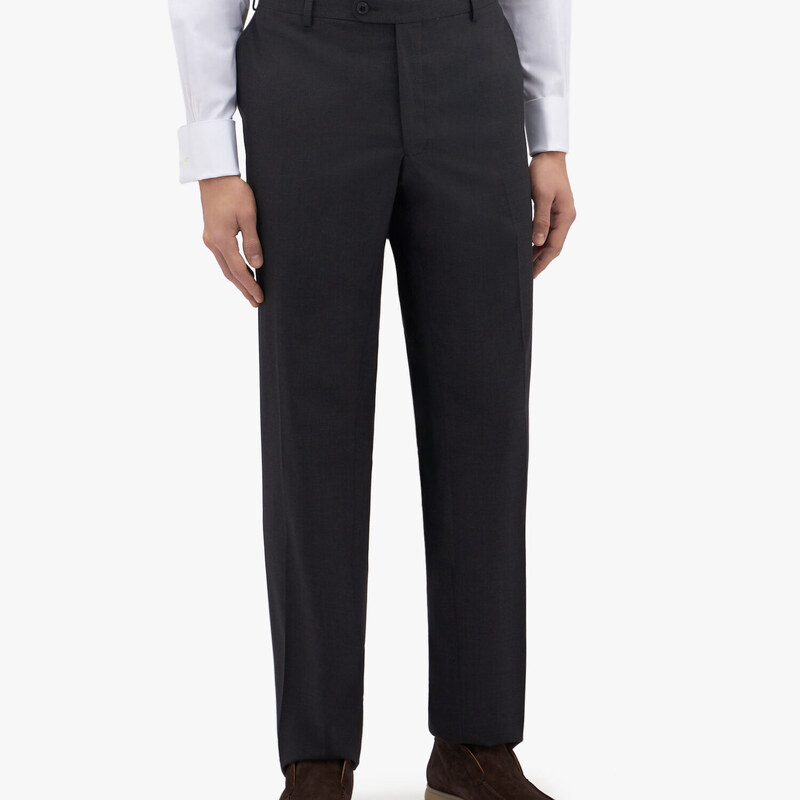 Brooks Brothers Pantalone grigio scuro in lana vergine elasticizzata - male Pantaloni Grigio scuro 30