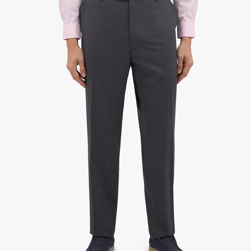 Brooks Brothers Pantalone grigio in lana vergine elasticizzata - male Pantaloni Grigio 30