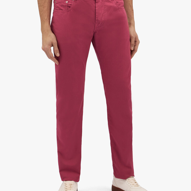 Brooks Brothers Pantalone a cinque tasche rosso in cotone elasticizzato - male Pantaloni casual Rosso 32