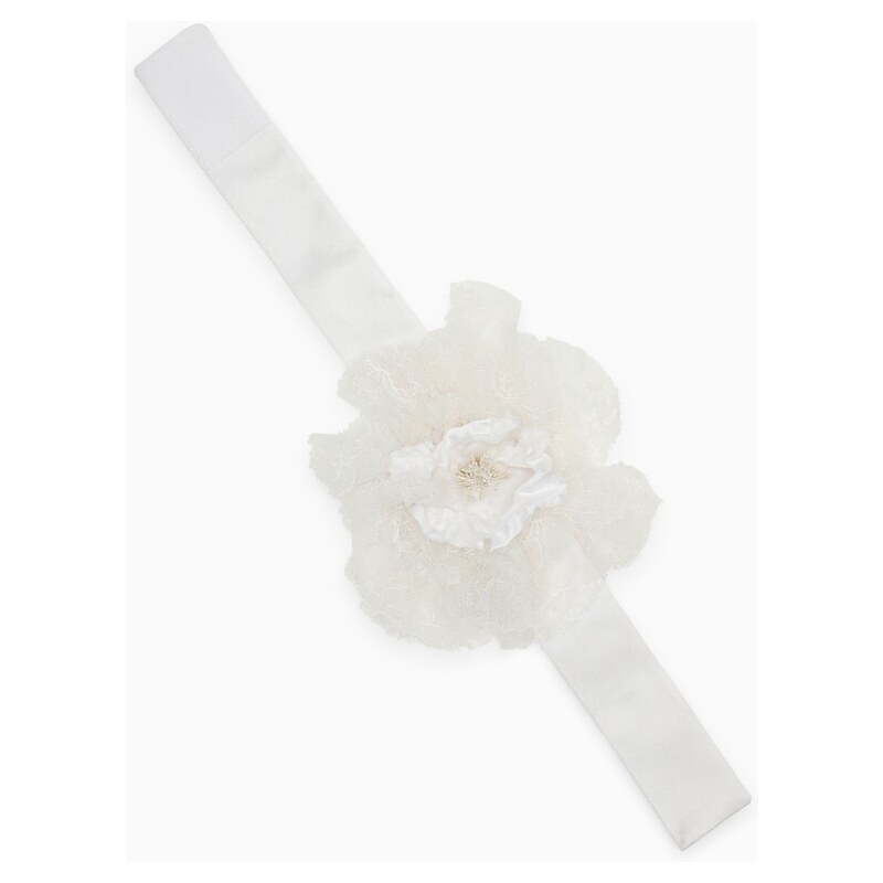 Dolce&Gabbana Choker bianco con fiore in misto seta