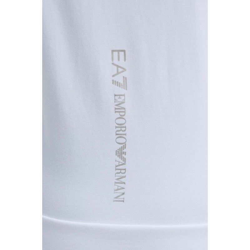 EA7 Emporio Armani felpa donna colore bianco con cappuccio