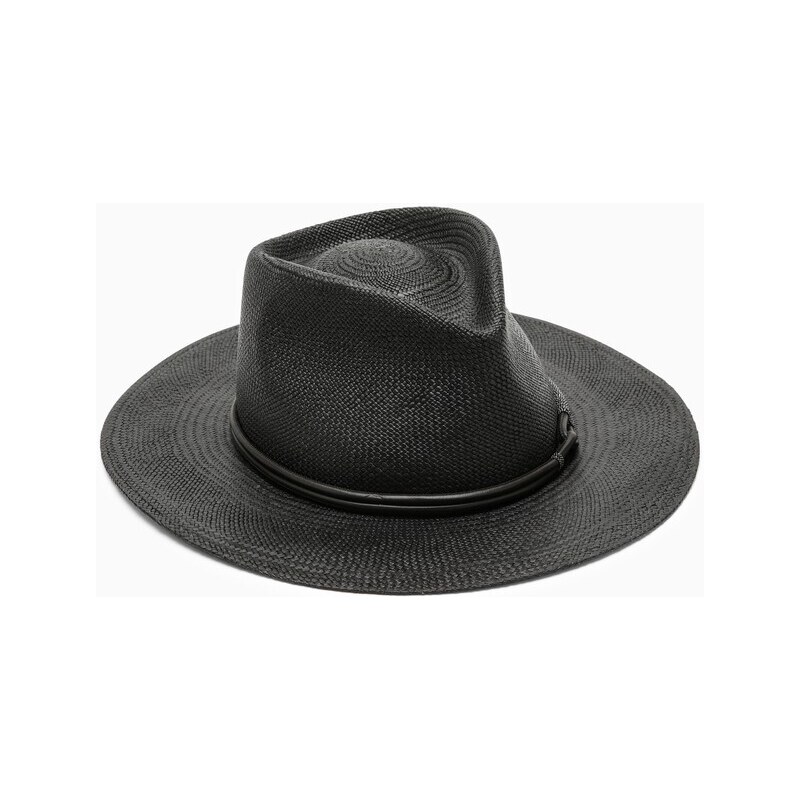 Brunello Cucinelli Cappello nero in paglia