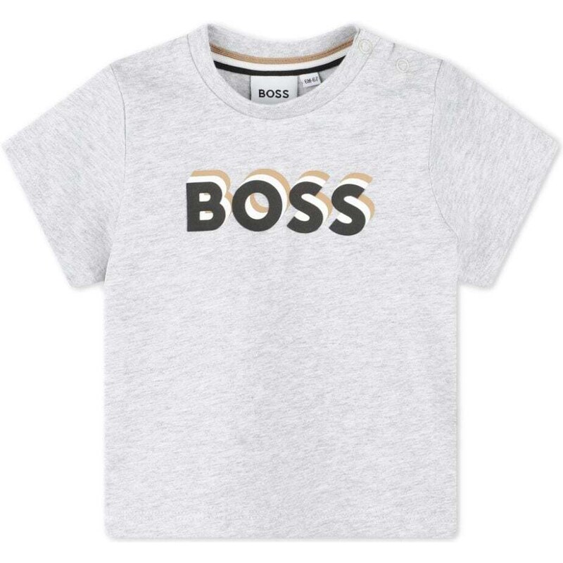 HUGO BOSS KIDS T-shirt grigia neonato logo 3d
