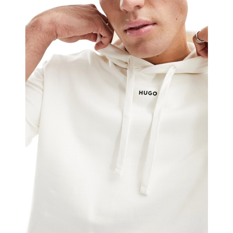 Hugo Red HUGO - Dapo - Felpa con cappuccio vestibilità comoda bianca-Bianco