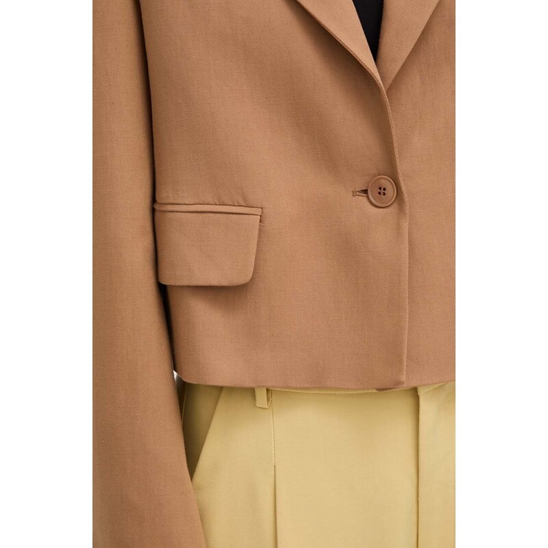 Weekend Max Mara giacca in lino misto colore marrone