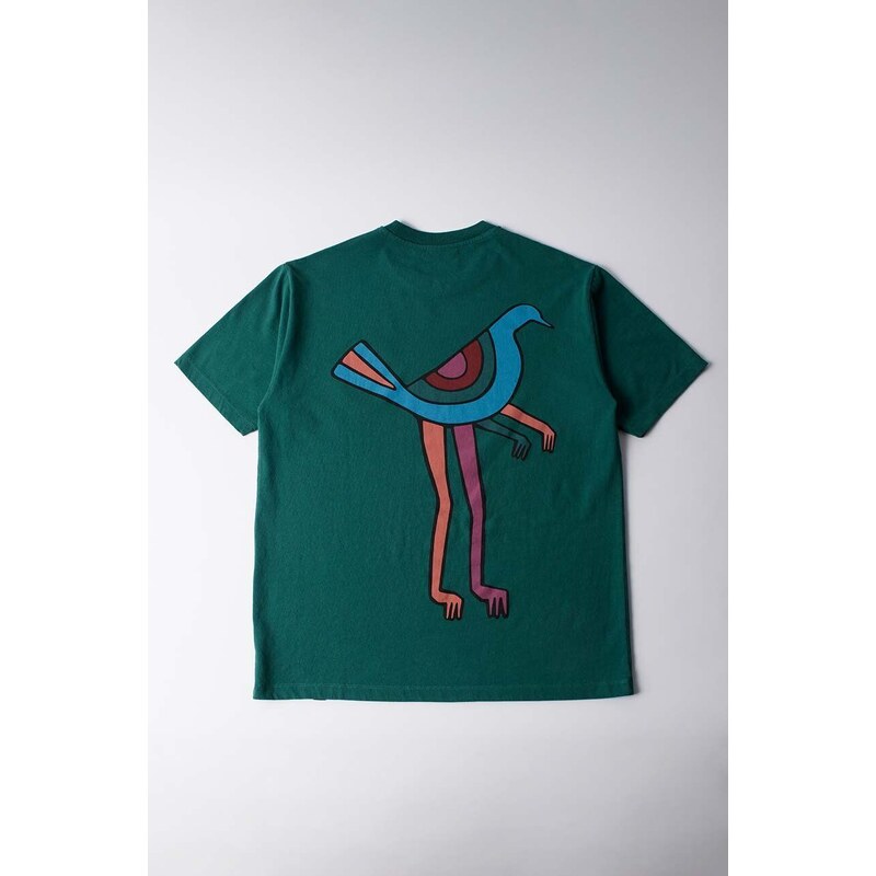 by Parra t-shirt in cotone Ghost Caves uomo colore verde 51105