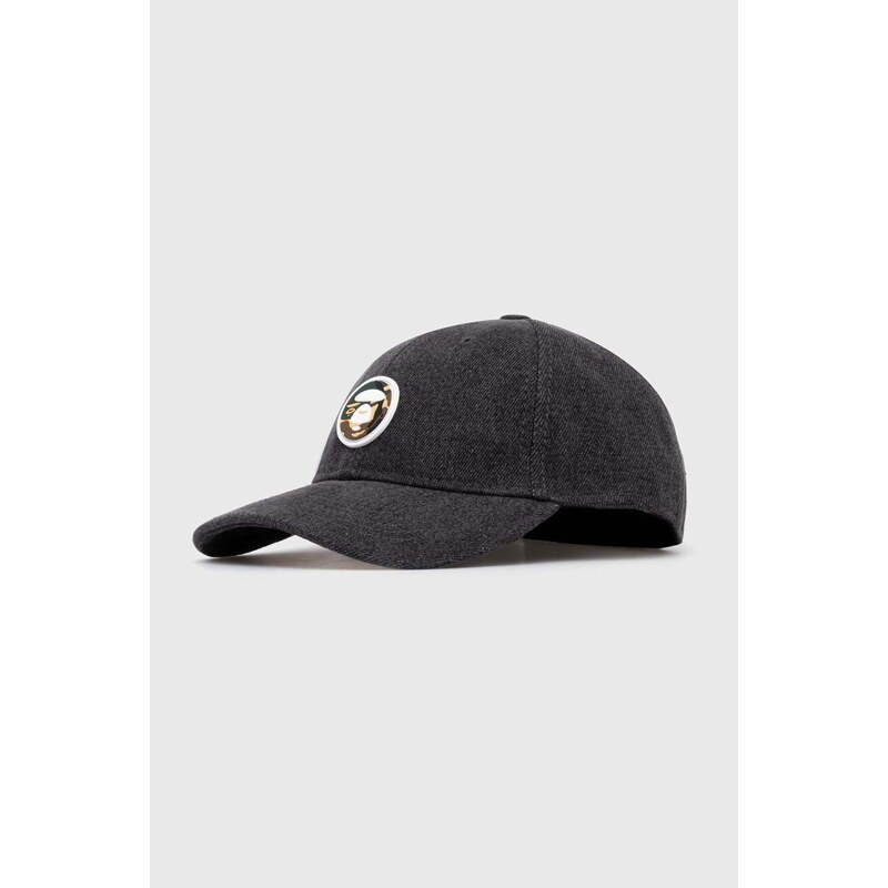 AAPE berretto da baseball in cotone Cotton Denim colore nero con applicazione ACP5222