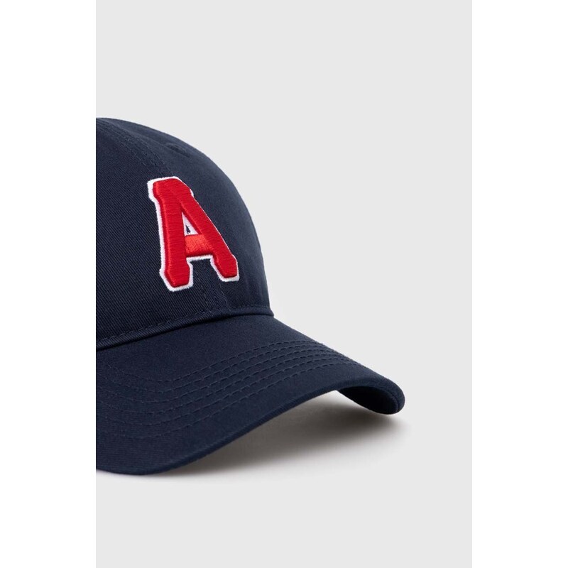AAPE berretto da baseball in cotone 3D "A" Font colore blu navy con applicazione ACP5227