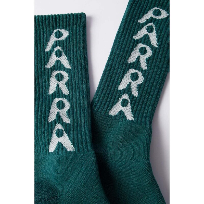 by Parra calzini Hole Logo Crew Socks uomo colore verde 51177