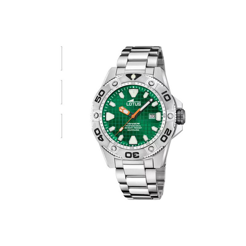 Lotus Orologio Uomo 18239/1 | Cassa In Acciaio, Cinturino In Pelle Con Motivo Coccodrillo | Quadrante Bianco, Vetro Minerale, Impermeabile 5 ATM