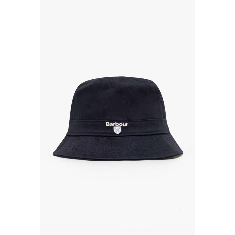 Barbour berretto in cotone Cascade Bucket Hat colore blu navy MHA0615