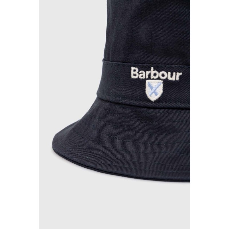 Barbour berretto in cotone Cascade Bucket Hat colore blu navy MHA0615
