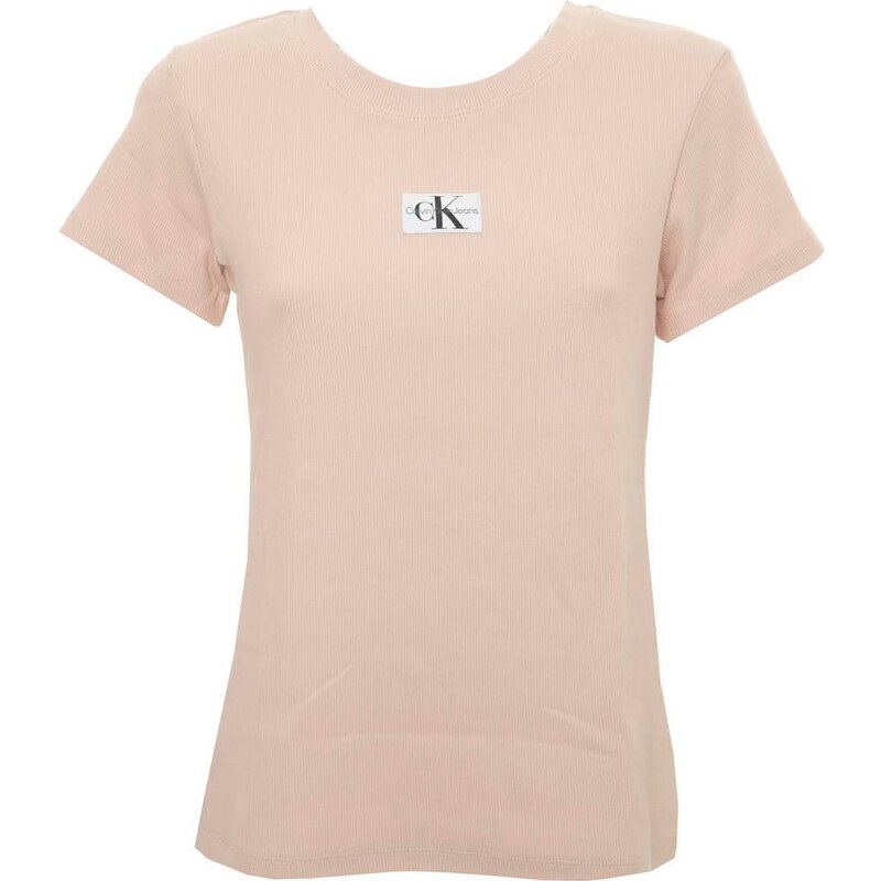 Calvin Klein T-Shirt in cotone a coste con logo