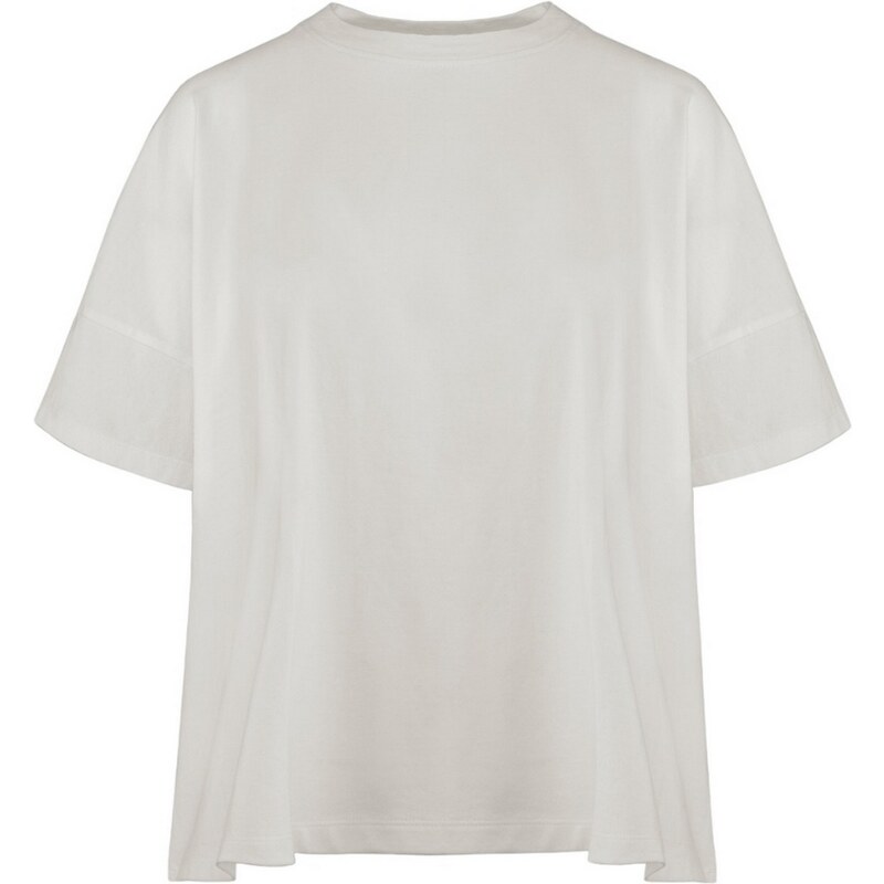 Bomboogie t-shirt donna mezza manica in jersey di lino bianco