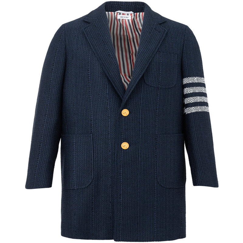 Chesterfield Overcoat Blu in Tweed Thom Browne 48 Blu 2000000015040