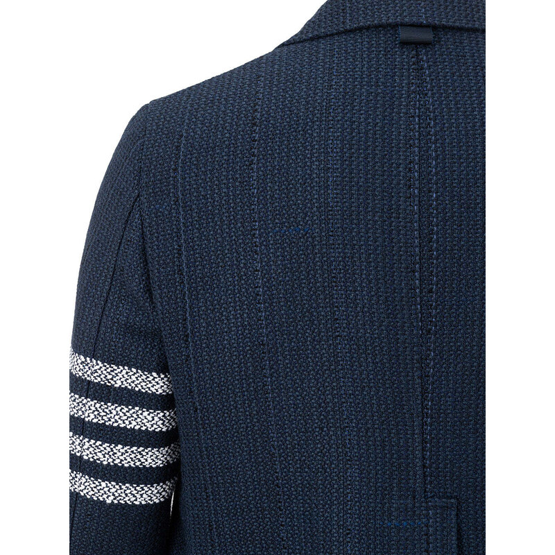 Chesterfield Overcoat Blu in Tweed Thom Browne 48 Blu 2000000015040