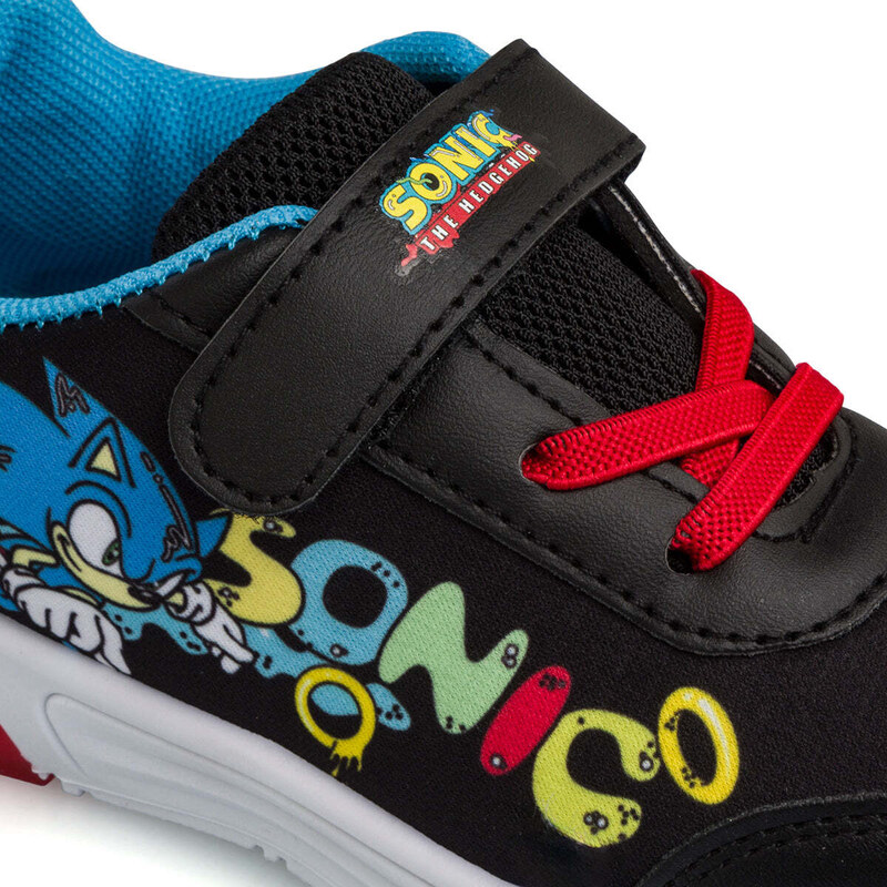 Sneakers nere da bambino con luci nella suola e logo Sonic