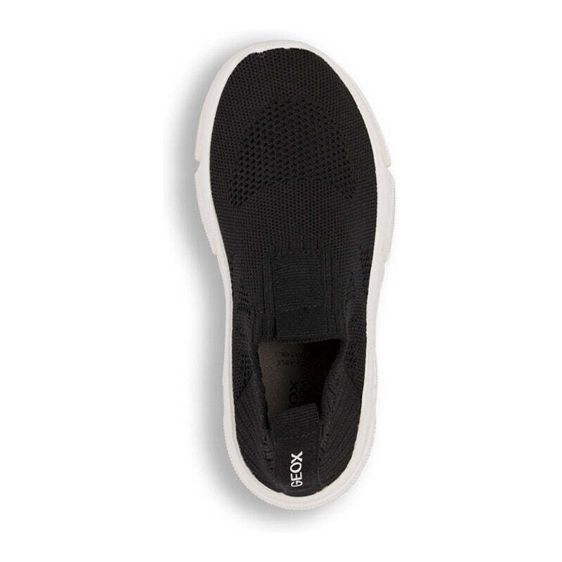Sneakers slip-on traspiranti nere da ragazzo in tessuto mesh Geox Aril