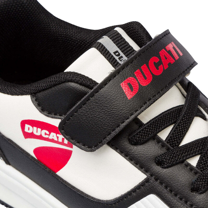 Sneakers bianche da bambino con dettagli neri Ducati Valencia 5 Ps