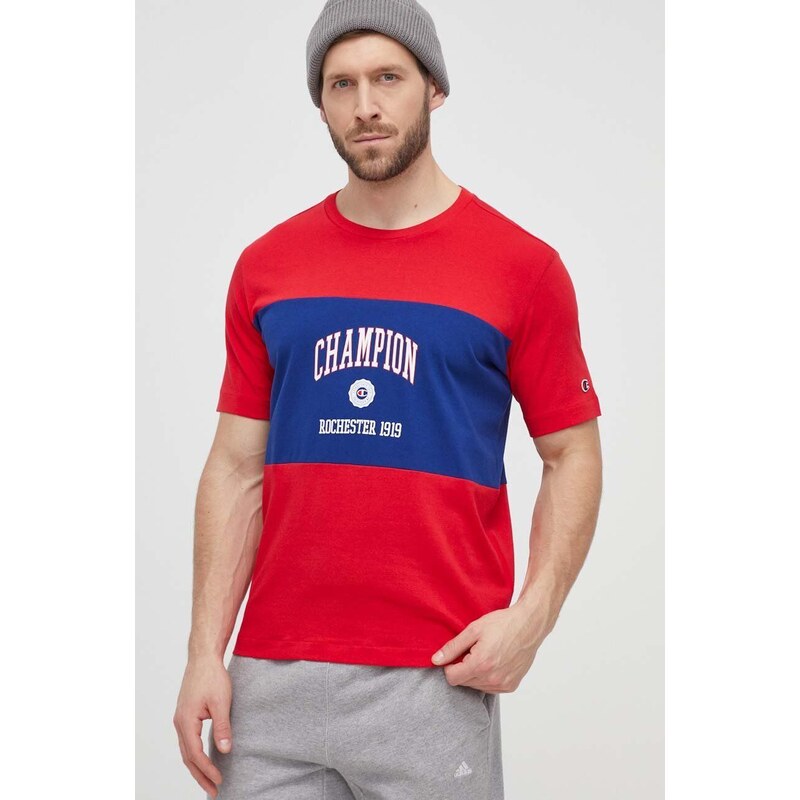Champion t-shirt in cotone uomo colore rosso 219853