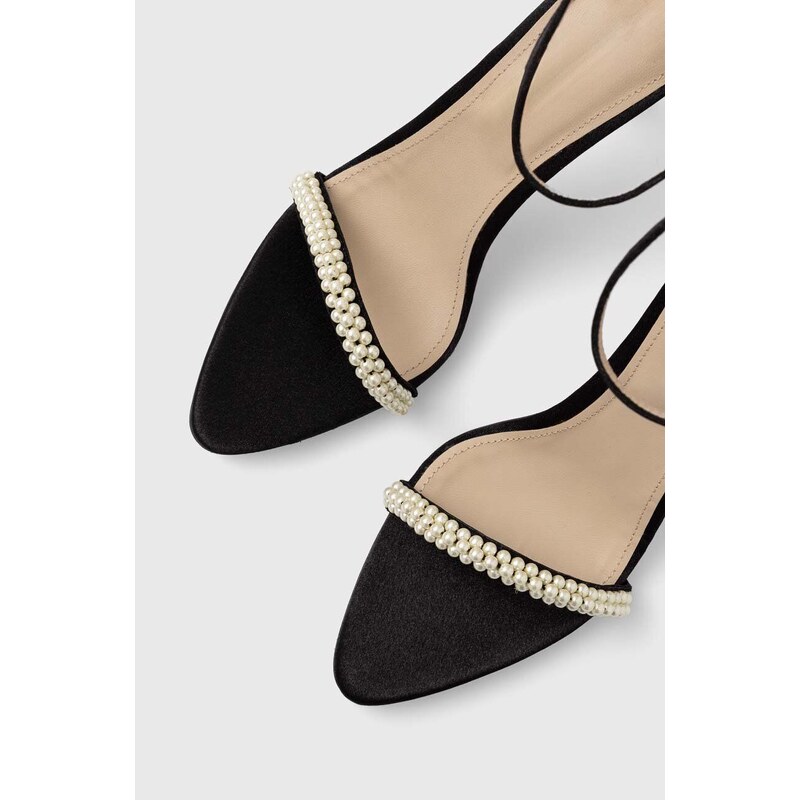 Custommade sandali Alma Satin Pearl colore nero 000402095