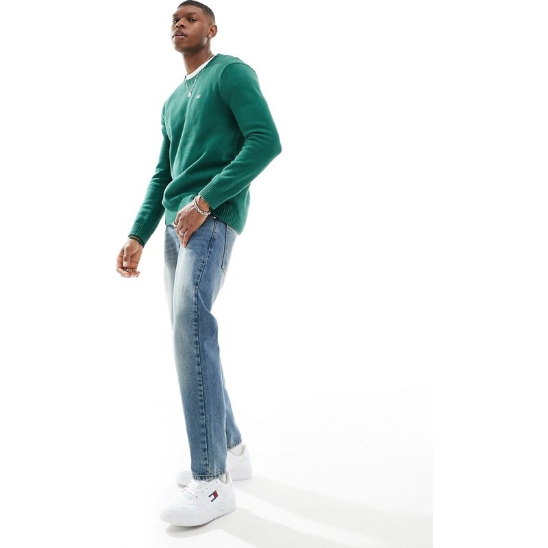 Tommy Jeans - Essentials - Maglione girocollo slim verde