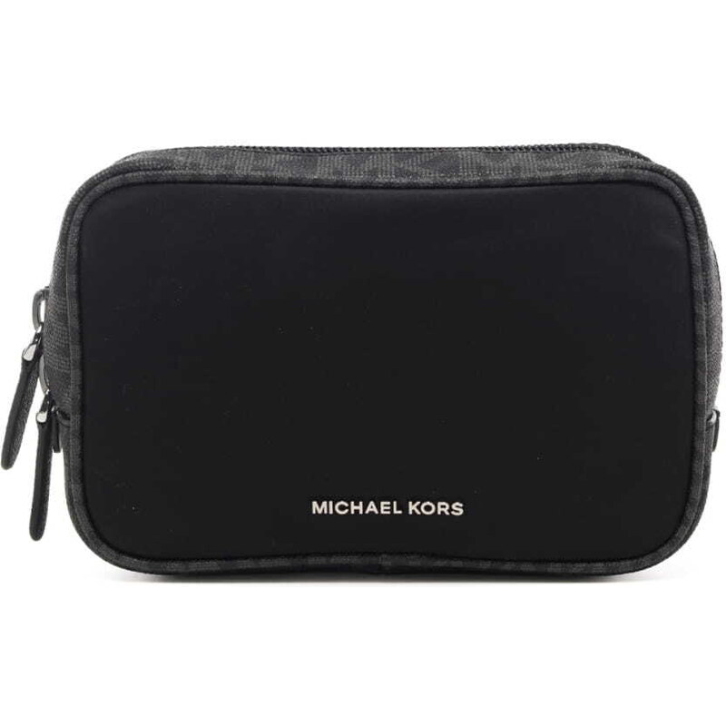 Michael Kors pochette beauty-case da uomo in vera pelle nero black