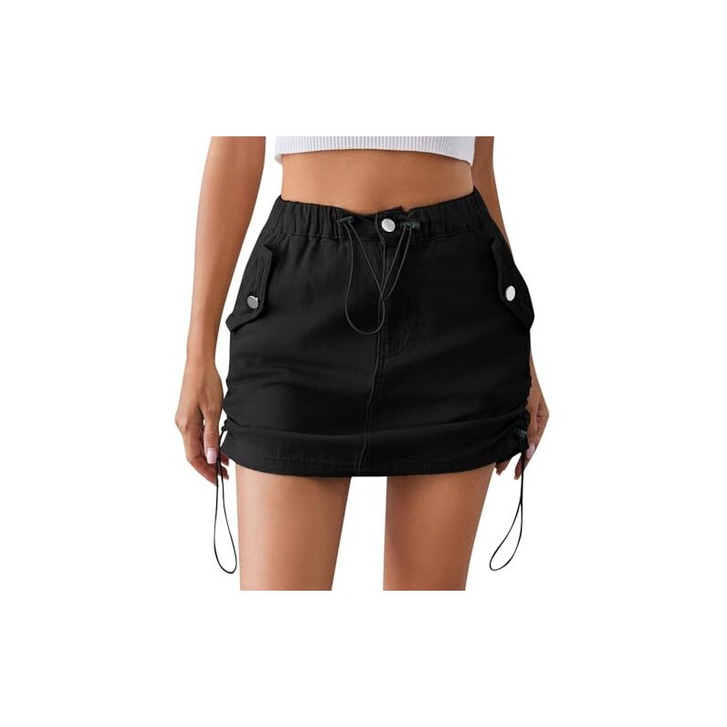 HOLLISTER Mini Gonna Donna Nera Gessata Elegante (IT 42, EU 38
