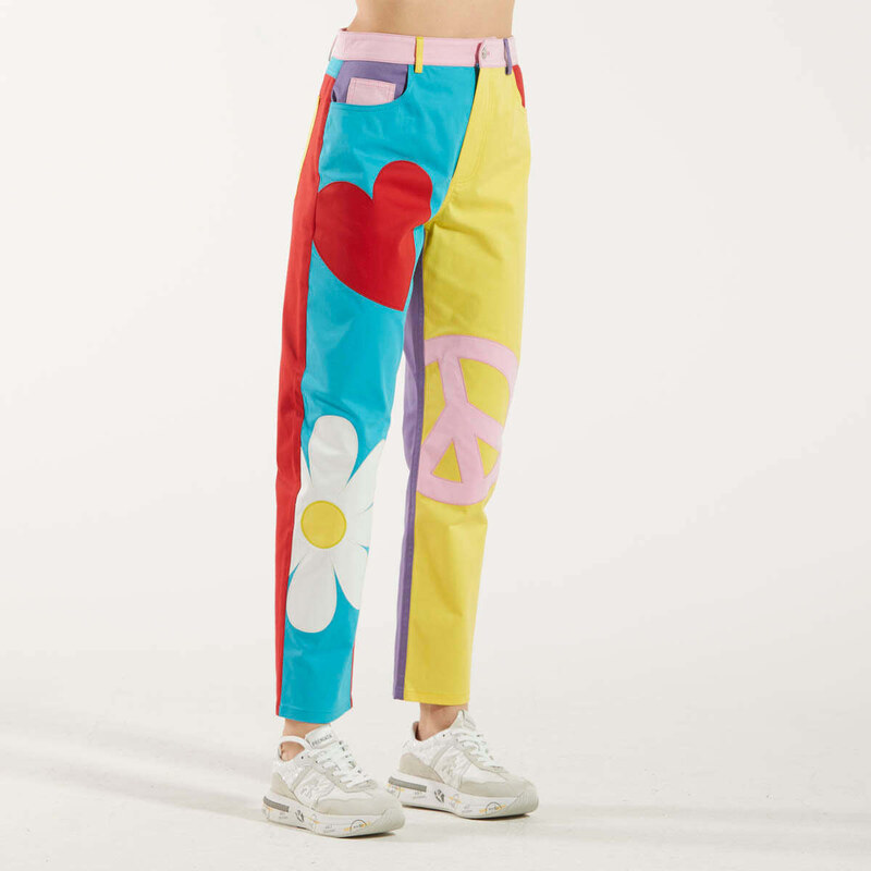 Moschino pantalone stampa multicolor